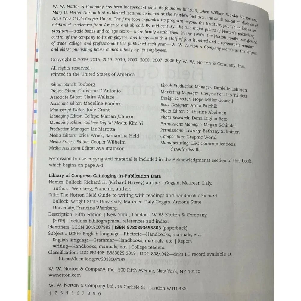 Norton Field Guide to Writing with Readings and Handbook by Richard H. Bullock,